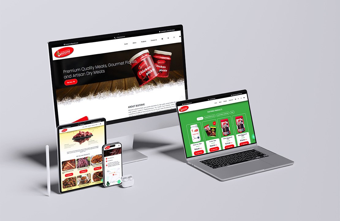 E-commerce website displayed on multiple devices for responsiveness.